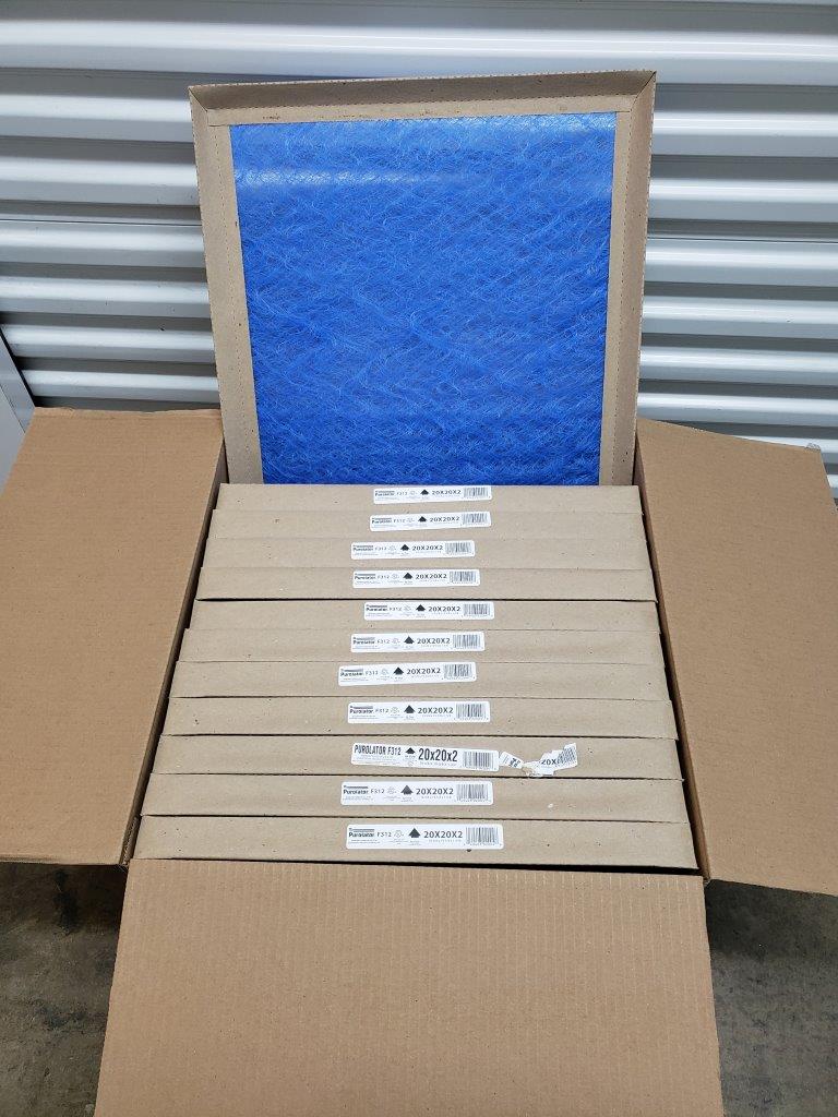 20x20x2 Furnace Air Filters (Box of 19) Purolator F312 Std2 Fiberglass Disposable Panel Filter 20 x 20 x 2