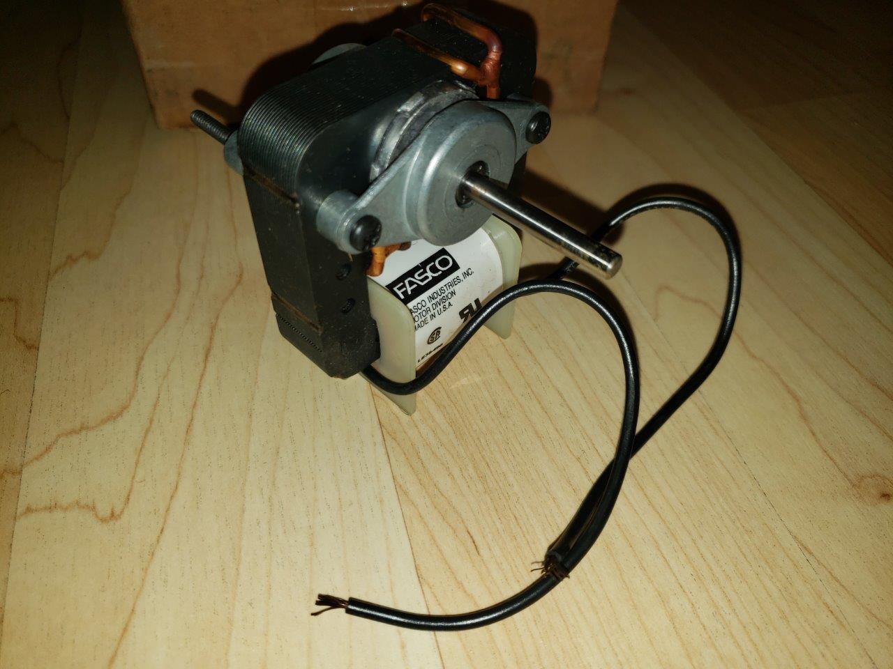 1/150 HP, 120 Volts, 3000 RPM, Fasco K670 C-Frame Motor, 1 Speed, 0.61 Amps, For Vent Fan OAO Enclosure, CCWSE Rotation, Sleeve Bearing 