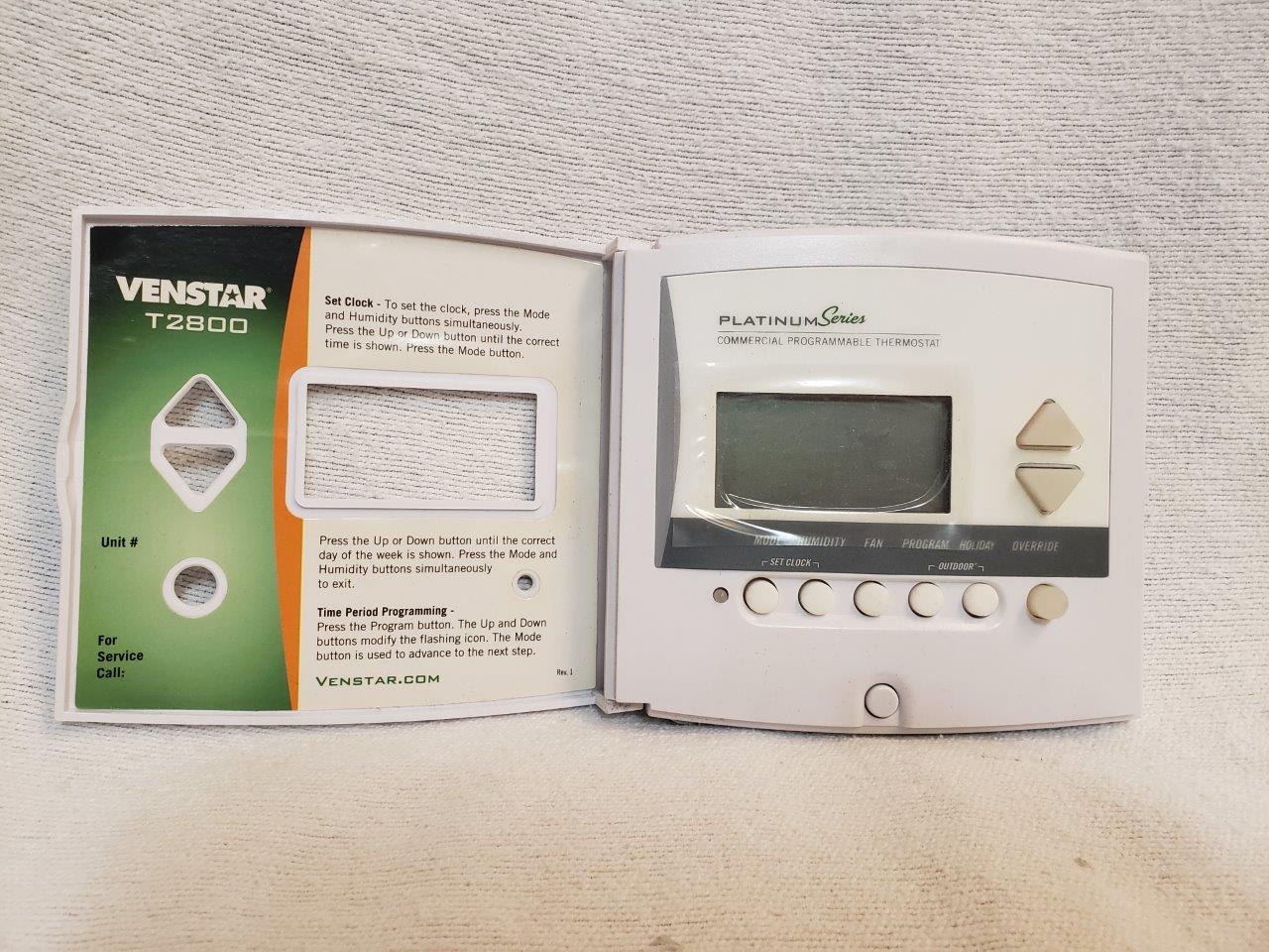 Venstar T2800 Commercial Platinum Slimline Thermostat (3 Heat, 2 Cool) New Wi-Fi Programmable