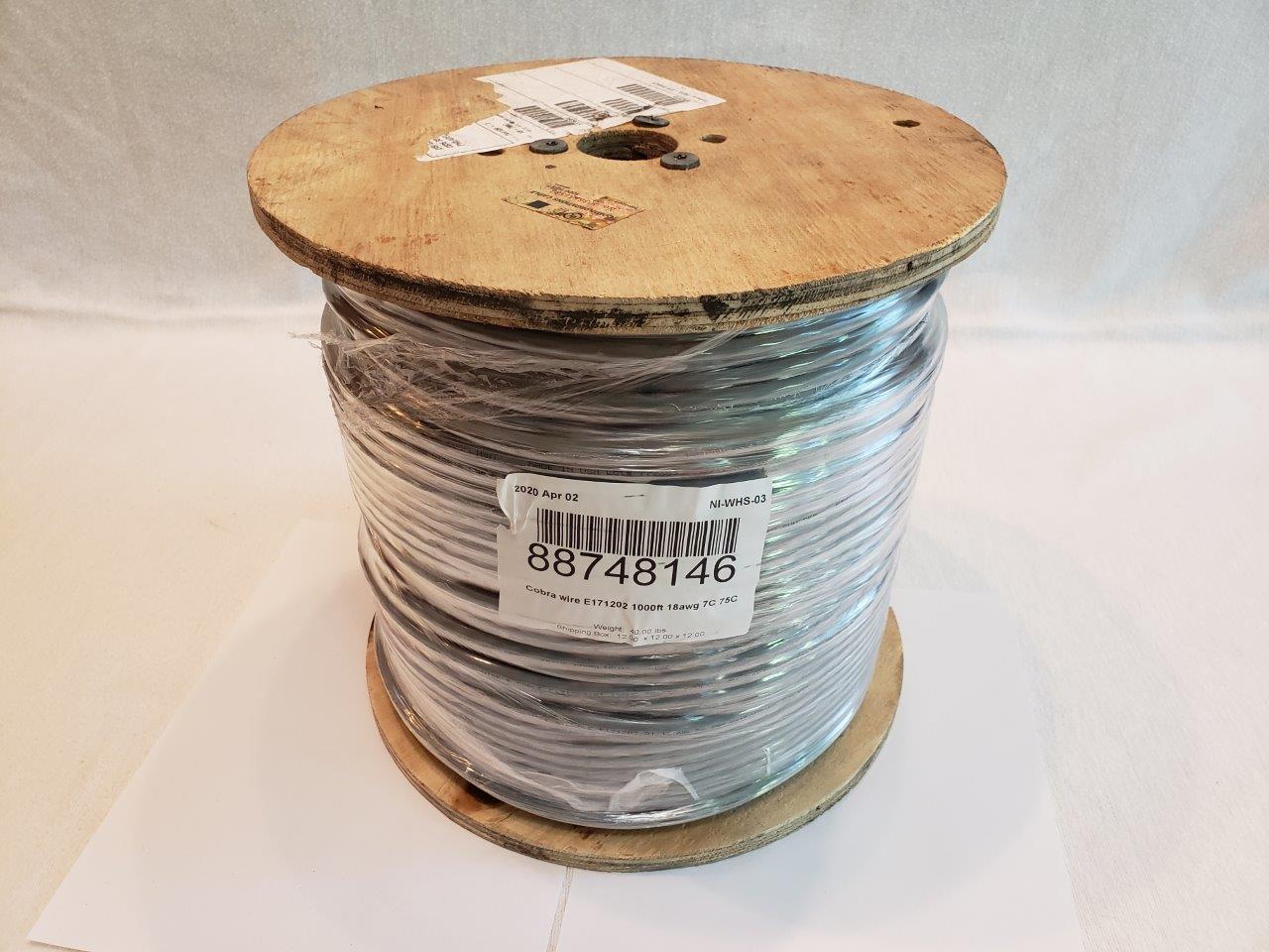 Multi-Conductor Cable E171202-01 18 AWG, 7C 75C, AWMW 2464, 300V Industrial Communication cable