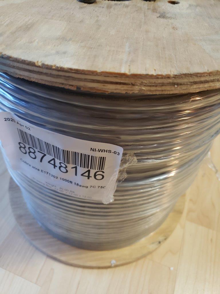 Multi-Conductor Cable E171202-01 18 AWG, 7C 75C, AWMW 2464, 300V Industrial Communication cable