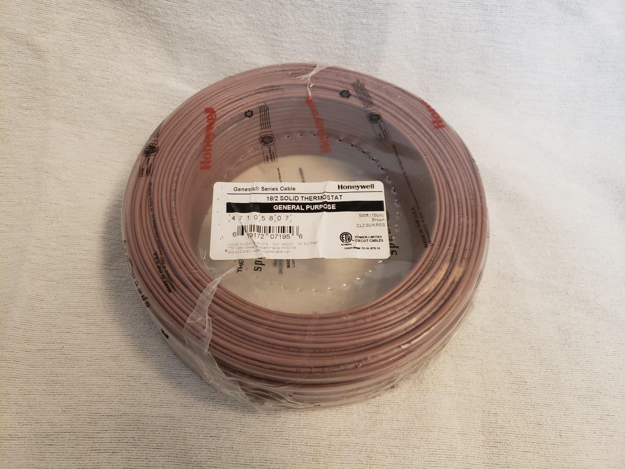 Thermostat wire cable 500ft 18/2 500 ft feet foot Honeywell Genesis