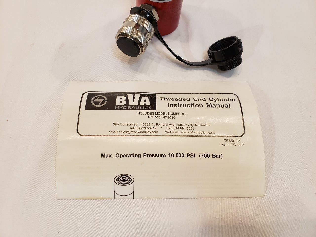 HT1006 10 Ton 6 inch Stroke Single Acting Threaded Cylinder BVA Hydraulics