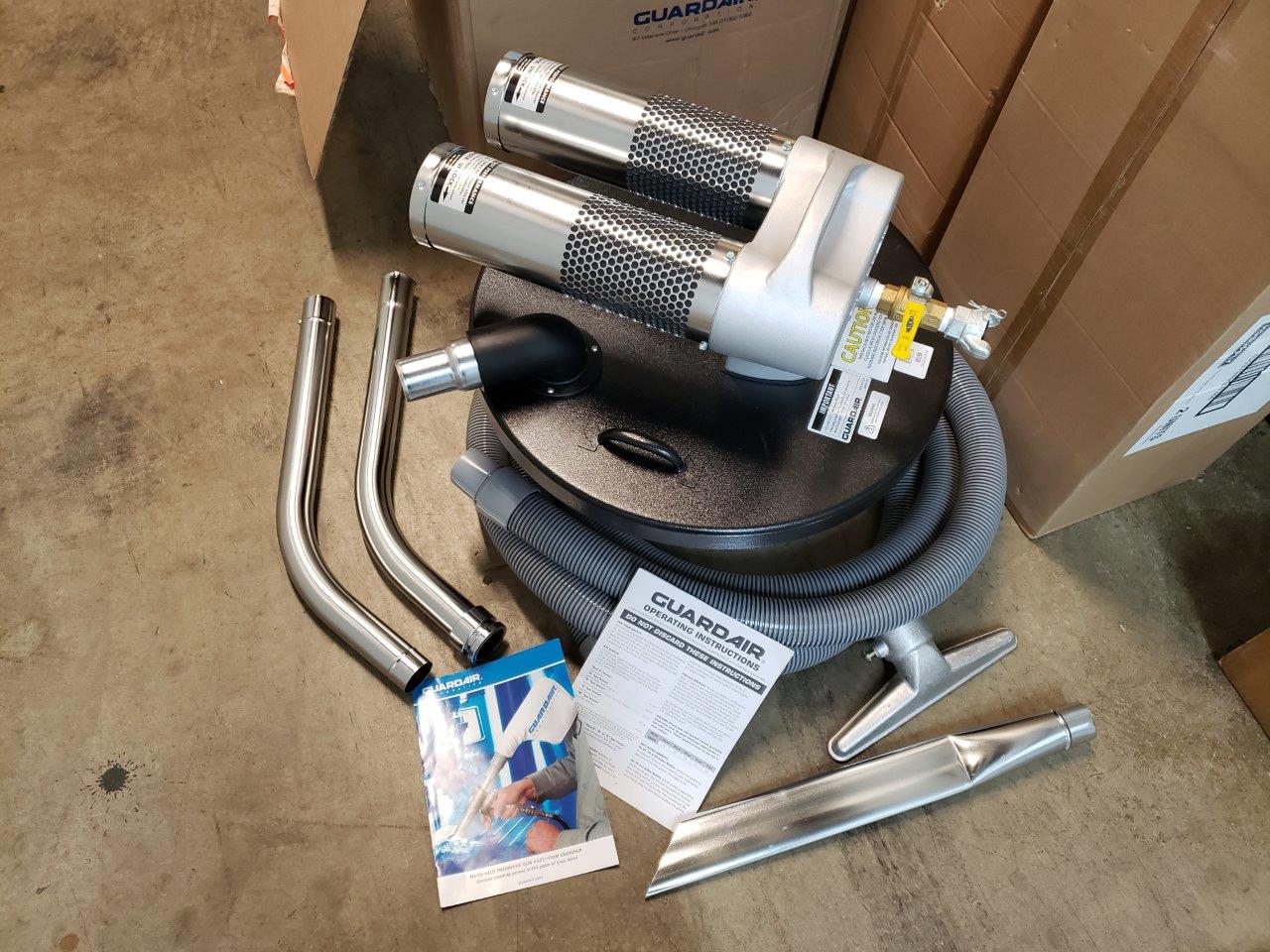 Guardair Pneumatic Vacuum Generating Head N552BK for Top of 55 Gallon Drum, Dual B Venturi, 2 inch Inlet and Attachment Kit like nortech tornado