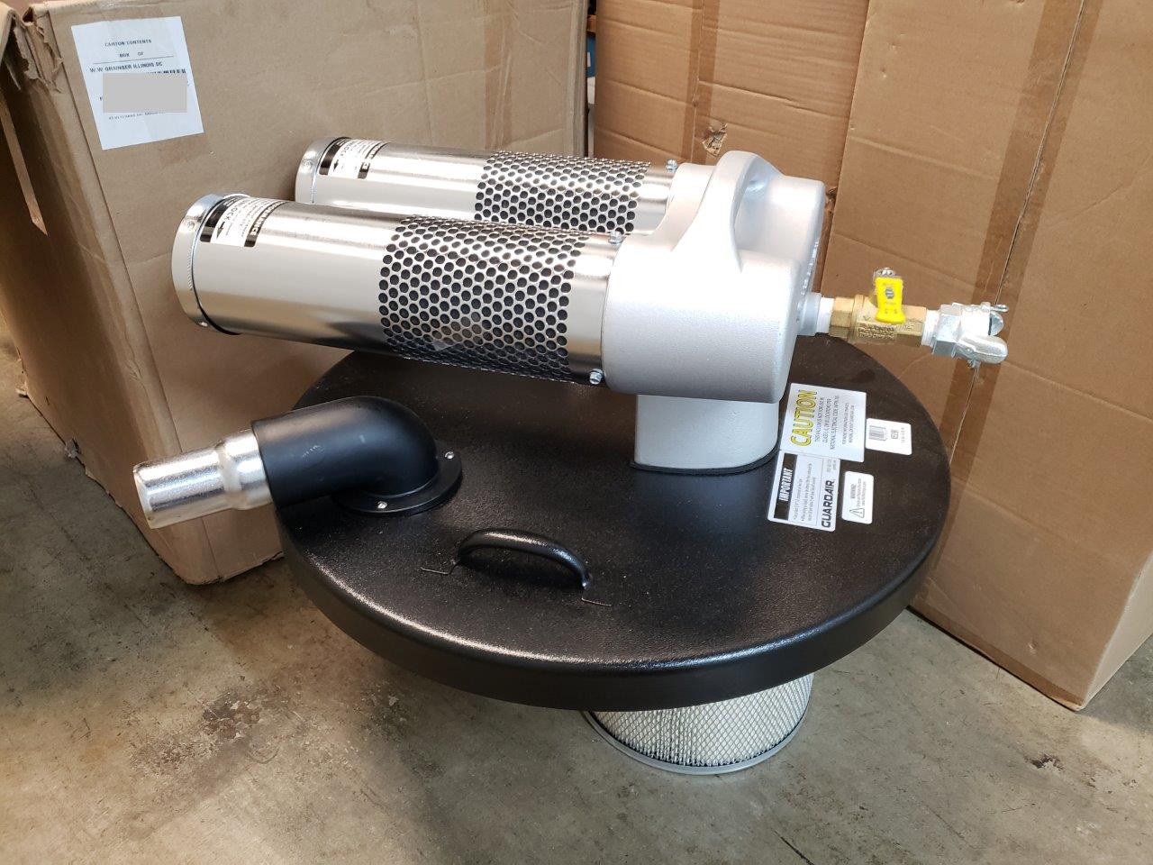 Guardair Pneumatic Vacuum Generating Head N552BK for Top of 55 Gallon Drum, Dual B Venturi, 2 inch Inlet and Attachment Kit like nortech tornado