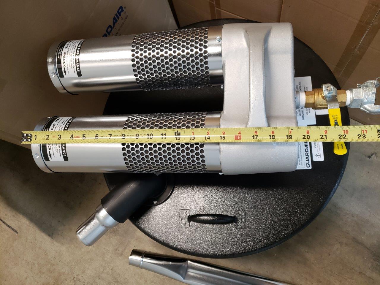 Guardair Pneumatic Vacuum Generating Head N552BK for Top of 55 Gallon Drum, Dual B Venturi, 2 inch Inlet and Attachment Kit like nortech tornado