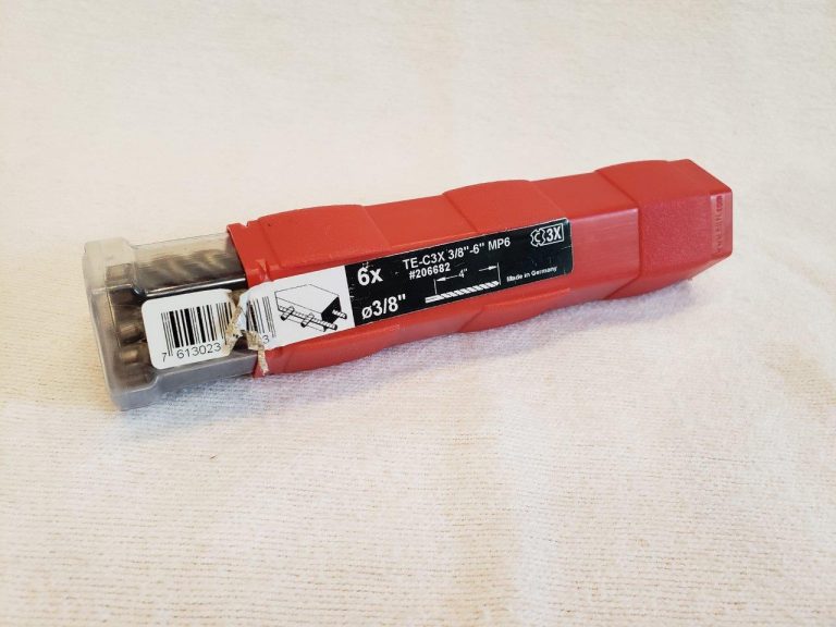 6x New Hilti Hammer Drill Concrete Bits, TEC3X 3/8in 6in MP6, Part 206682 Chicago HVAC tools