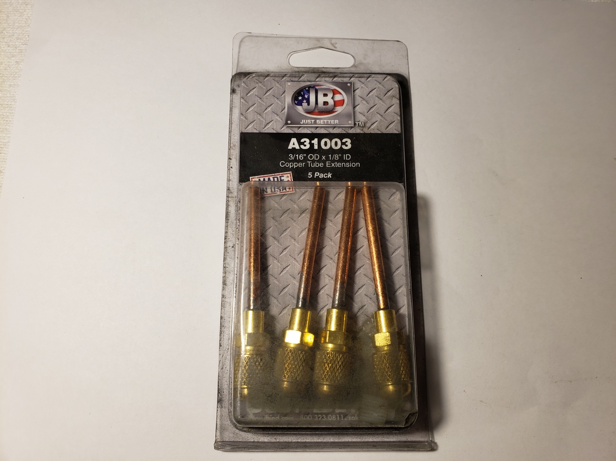 Pack of 4 Jb Industries A31003 3/16″ X 1/8″ Copper Extension Tube