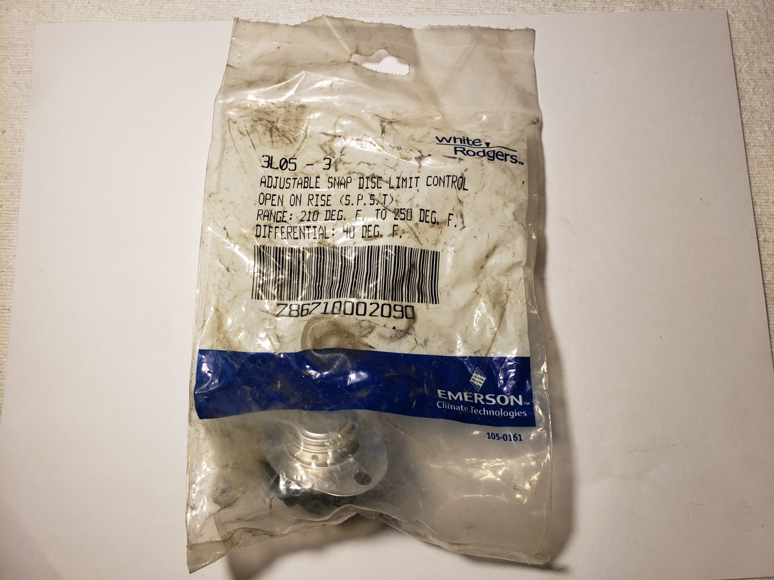 Emerson 3L05-3 Adjustable Snap Disc Limit Control Emerson Climate Technologies Emerson 3L05-3 Adjustable Snap Disc Limit Control Emerson Climate Technologies