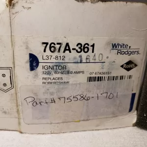 White Rodgers Emerson 767A-361 Hot Surface Ignitor L37-812