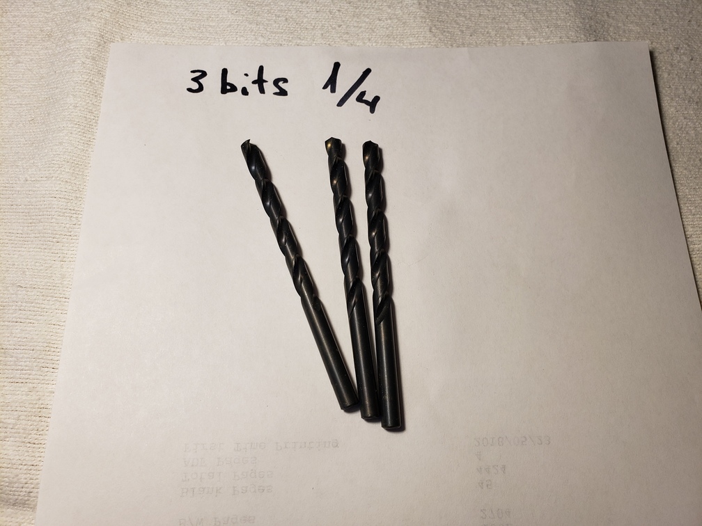 3x 1/4 HS High Speed Twist Drills Union Made in USA, Jobber Length Type