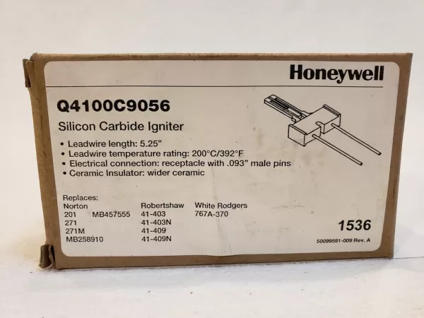 HONEYWELL Q4100C9056 Hot Surface igniter, LP/NG, 120v, 5-1/4″ L., Silicon Carbide