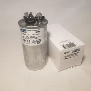 45 + 7.5 MFD x 370 or 440 VAC Motor Dual Run Capacitor Round JARD 12789