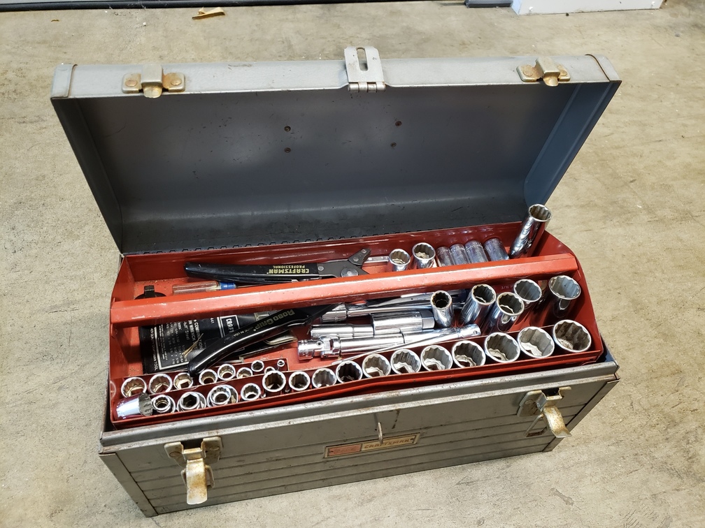 Lot of 18″ Craftsman Gray Metal Tool Box Mechanics Tool Carry Box