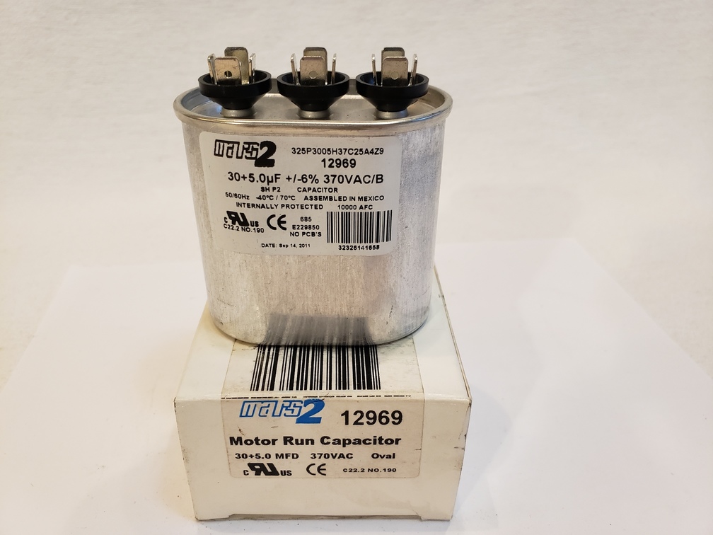 Mars Run OVAL Capacitor 30/5 uf MFD 370 Volt 12969 Chicago HVAC tools