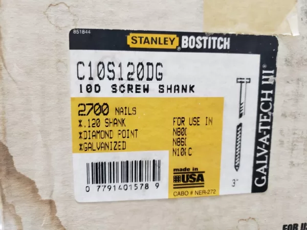 Bostitch 2700 Qty 3 in x 120 Screw Shank 15 degree Coil Framing Nails C10S120DG
