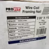 2-3/8 inch x 0.113 in Ring Shank 15 Degree Pro-FIT 0616753 Framing Nails Coil Collated Nail (Pack Of 3000) Construction gun