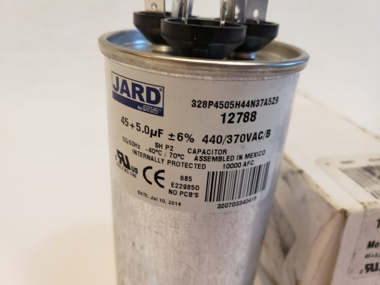 JARD 45 + 5 MFD x 370 or 440 VAC Motor Dual Run Capacitor Round 12788