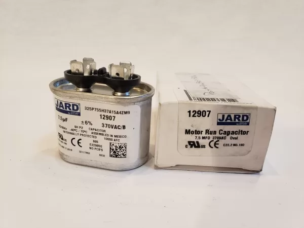 JARD 7.5 MFD x 370 VAC 50/60Hz -40°C to 70°C Motor Run Capacitor Shape Oval 12907