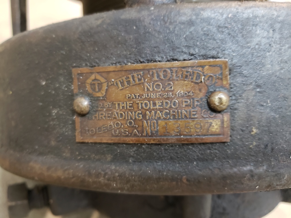 Toledo No. 2 Geared Pipe Threader with 2.5″ Dies 13597 Chicago HVAC