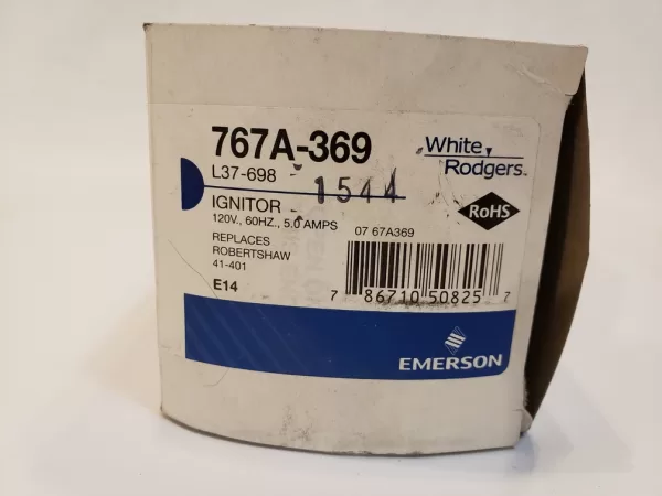 White Rodgers Emerson 767A-369 Hot Surface Ignitor L37-698