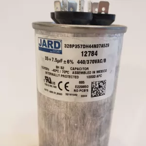 35 + 7.5 MFD x 370 or 440 VAC Motor Dual Run Capacitor Round JARD 12784