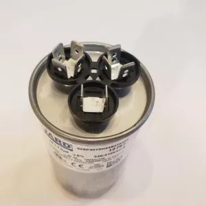 40 + 7.5 MFD x 370 or 440 VAC Round Motor Dual Run Capacitor JARD 12787