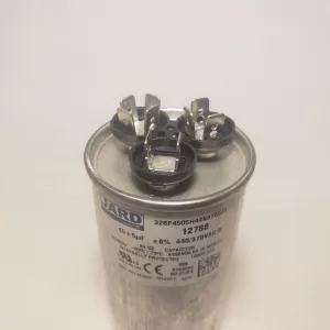 45 + 5 MFD x 370 or 440 VAC Round Motor Dual Run Capacitor JARD 12788 50/60Hz -40°C to 70°C