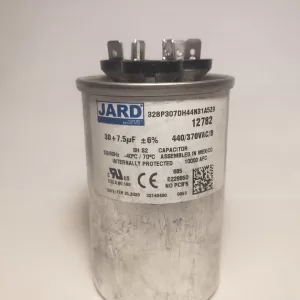 30 + 7.5 MFD x 370 / 440 VAC Round Motor Dual Run Capacitor JARD 12782