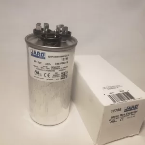 40 + 5 MFD x 370 or 440 VAC Round Motor Dual Run Capacitor JARD 12786 50/60Hz -40°C to 70°C (Copy)