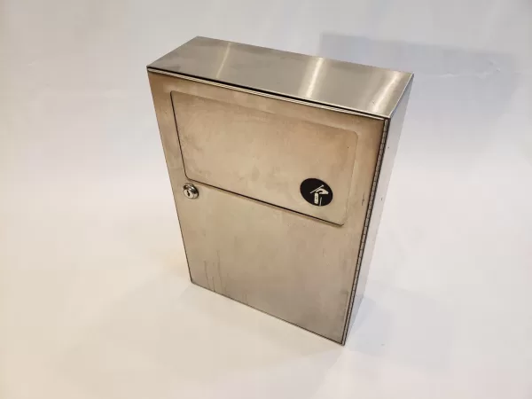 Surface Wall Mount Trash Waste Bin Bobrick B-254 SS Stainless Steel Sanitary Napkin Disposal Receptacle Restroom