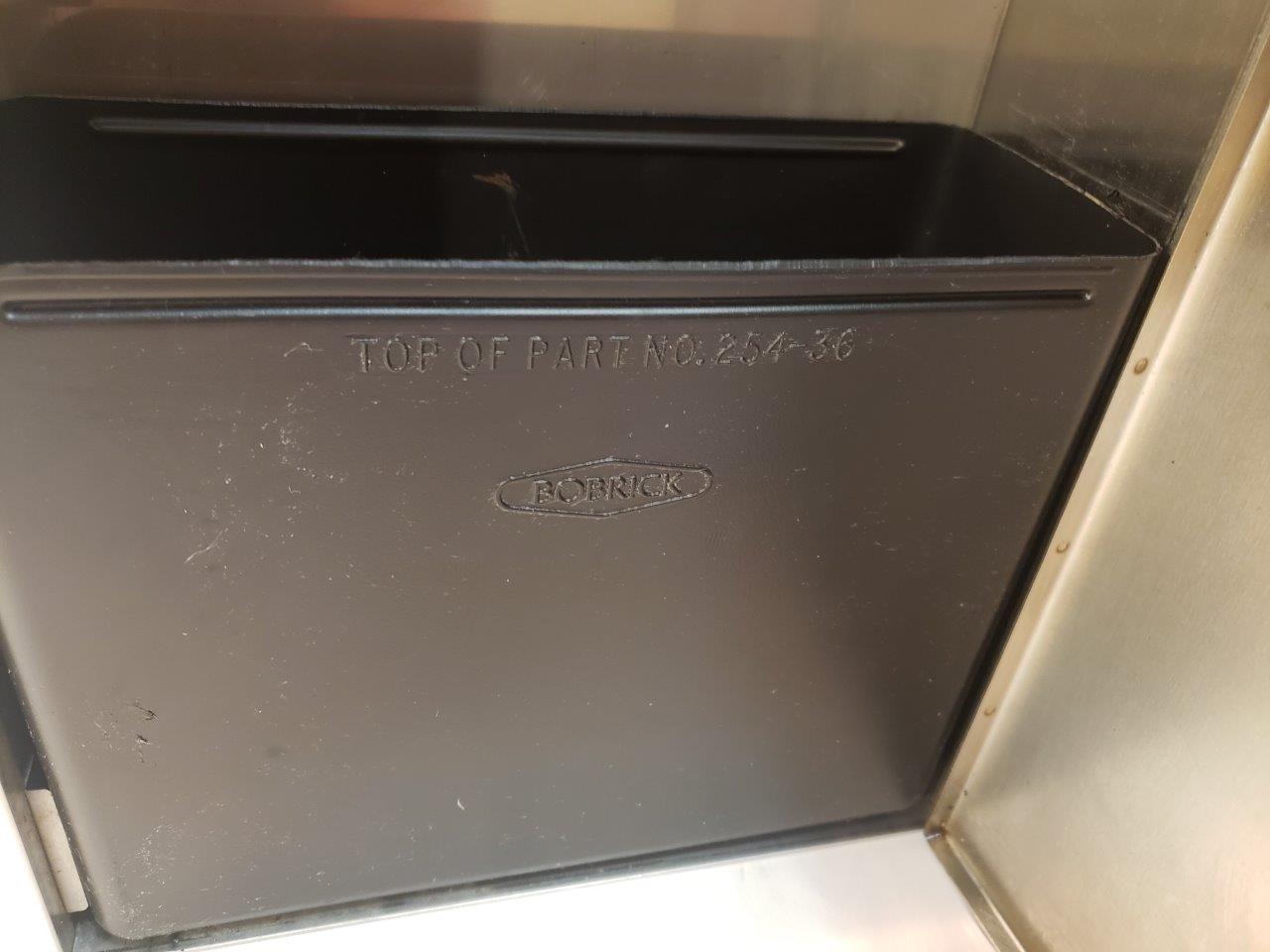 Surface Wall Mount Trash Waste Bin Bobrick B254 SS Stainless Steel