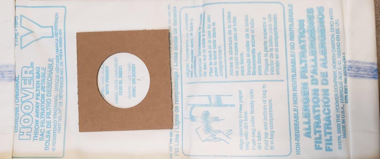 Febreze Hoover Style Y Vacuum Bags+ 2x Genuine Hoover Type Y Vacuum