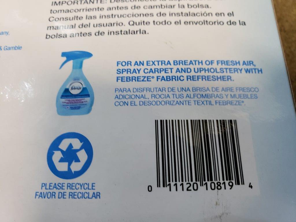 Febreze Hoover Style Y Vacuum Bags+ 2x Genuine Hoover Type Y Vacuum