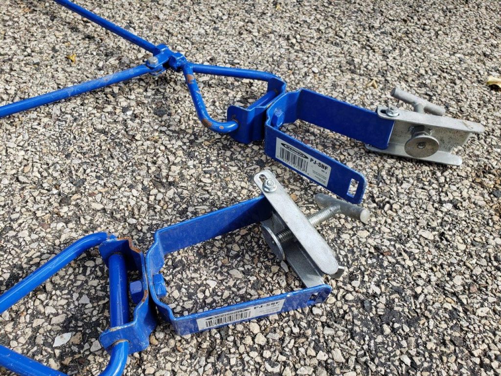 Steel Pump Jack Foldable Brace Scaffolding Swivel Support Rugged Steel