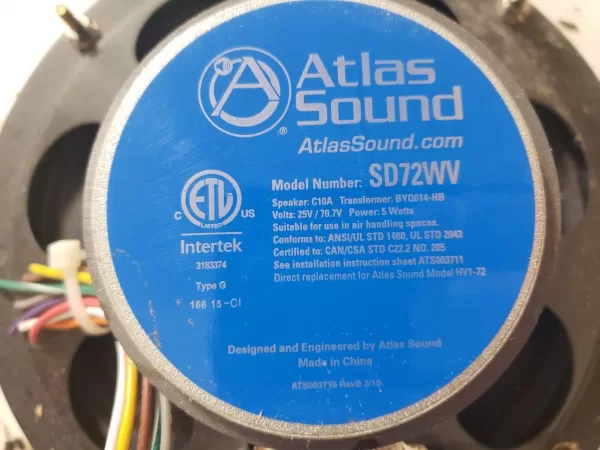 Atlas Sound CS95-8 + Speaker SD72WV