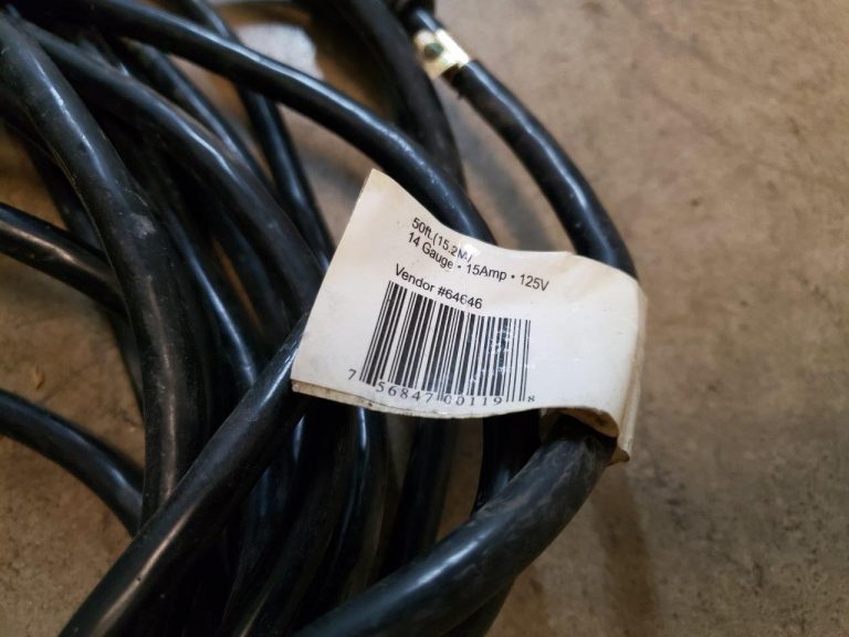 Husky Extension Cord Power Black Cable Electric Heavy Duty 50 ft 14/3