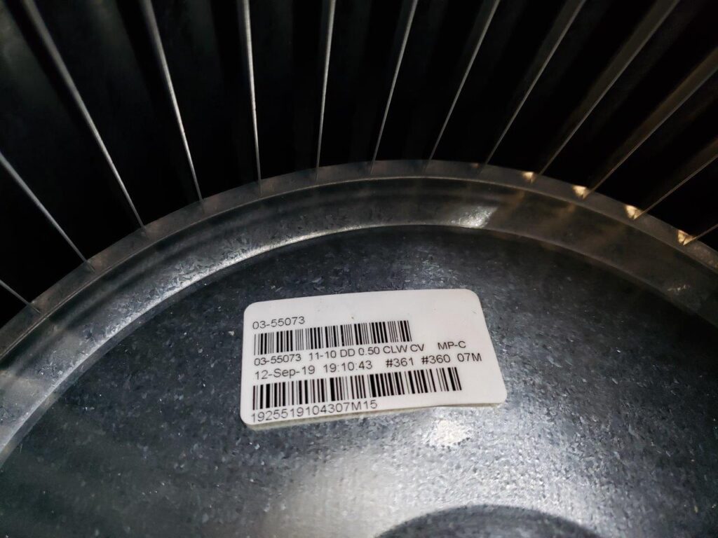 Blower Housing with Wheel 0355073 1110 DD 0.50 CLW CV MPC Chicago