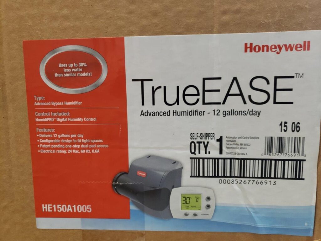Honeywell HE150A1005 TrueEASE Advanced Bypass Humidifier 12GPD w