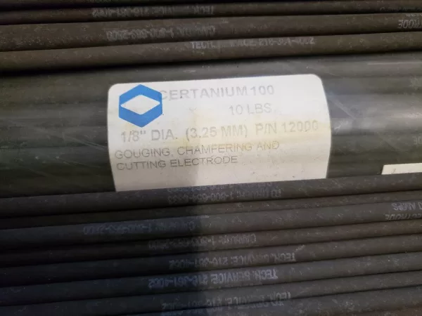 Certanium 100 AC/DC Straight 1/8" (3.25mm) P/N 12000 10LBS Gouging, Chamfering and Cutting Electrode 150-250 AMPS Rods