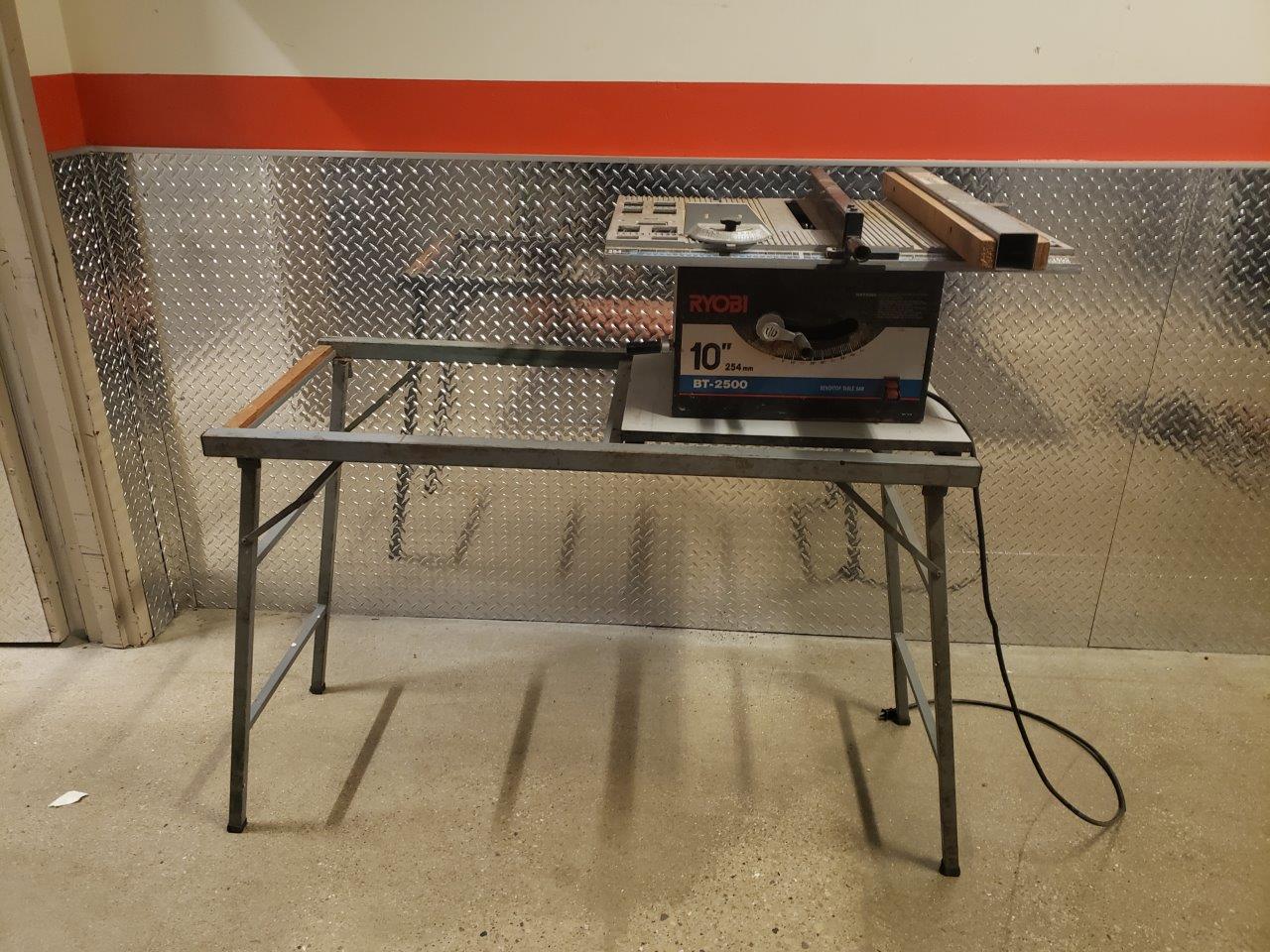 Ryobi 10″ BT2500 Benchtop Table Saw with Stand Chicago HVAC tools and supplies