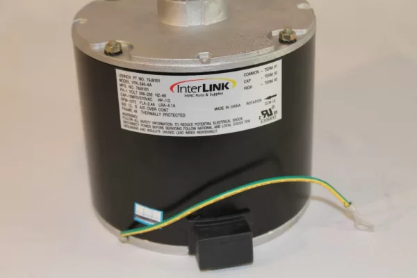 Interlink 79J8101, Condenser Fan Motor Blower, 1/3 HP, 208-230/1, 1075 RPM CCWLE YFK-245-6A