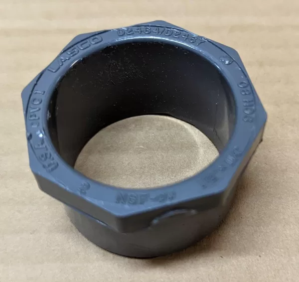 LASCO D2464/D2467 PVCI SCH80 1-1/2" x 1-1/4" Coupling Bushing Flush Style