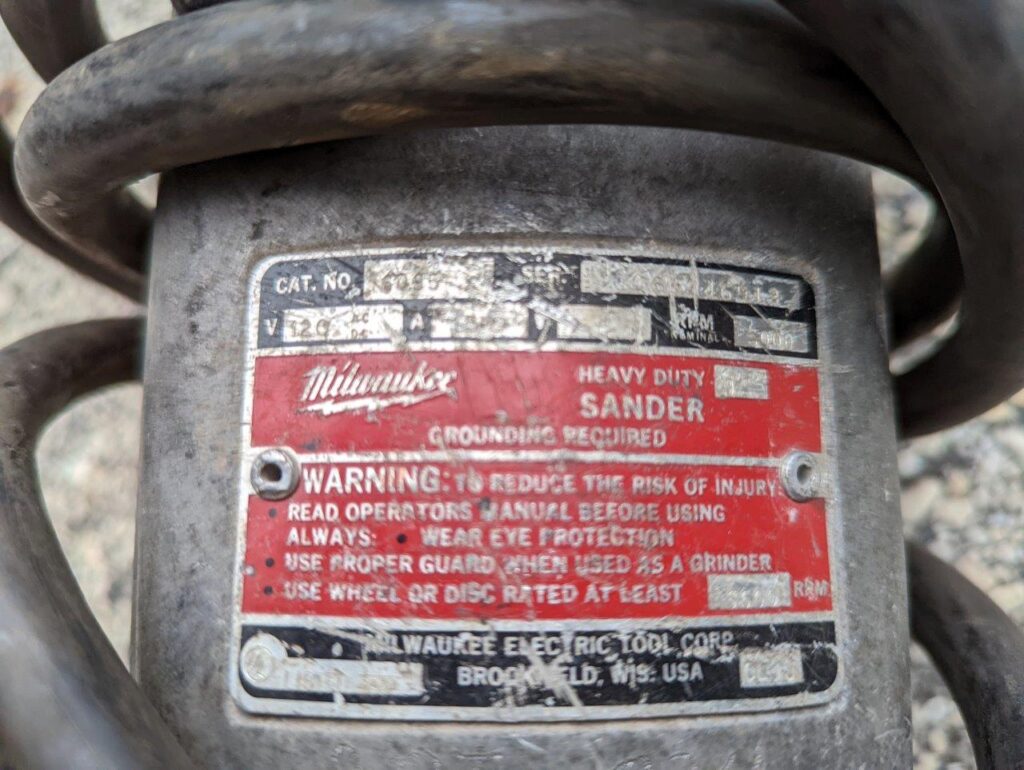 Milwaukee 6095 Heavy Duty Corded Grinder Sander Buffer 5,000 RPM 15 AMP