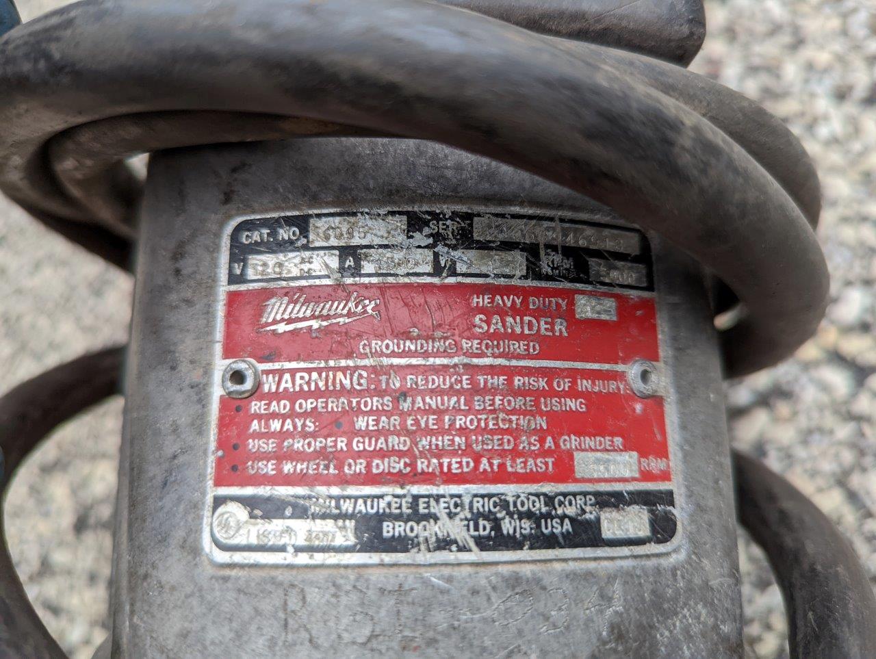 Milwaukee 6095 Heavy Duty Corded Grinder Sander Buffer 5,000 RPM 15 AMP