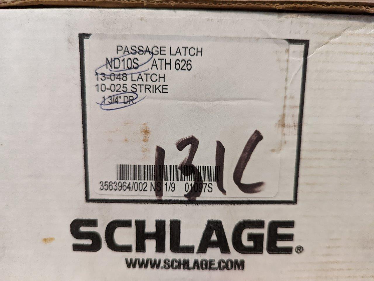 Schlage ND10S ATH 626 Passage Lever Lockset 13/4″, Satin Chrome Finish