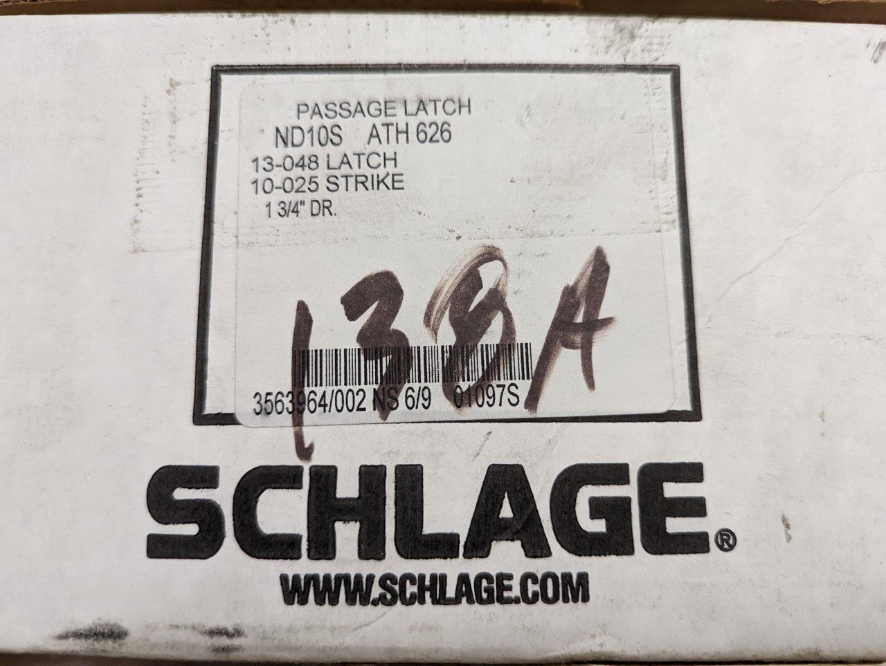 Schlage ND10S ATH 626 Passage Lever Lockset 13/4″, Satin Chrome Finish