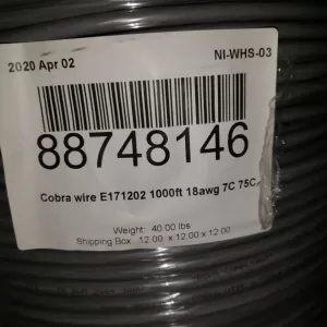 Multi-Conductor Cable E171202-01 18 AWG, 7C 75C, AWMW 2464, 300V Industrial Communication cable