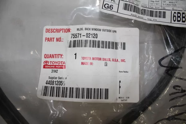 Toyota 75571-02120 Moulding, Back Window, Outside Upper 2003-2008 Toyota