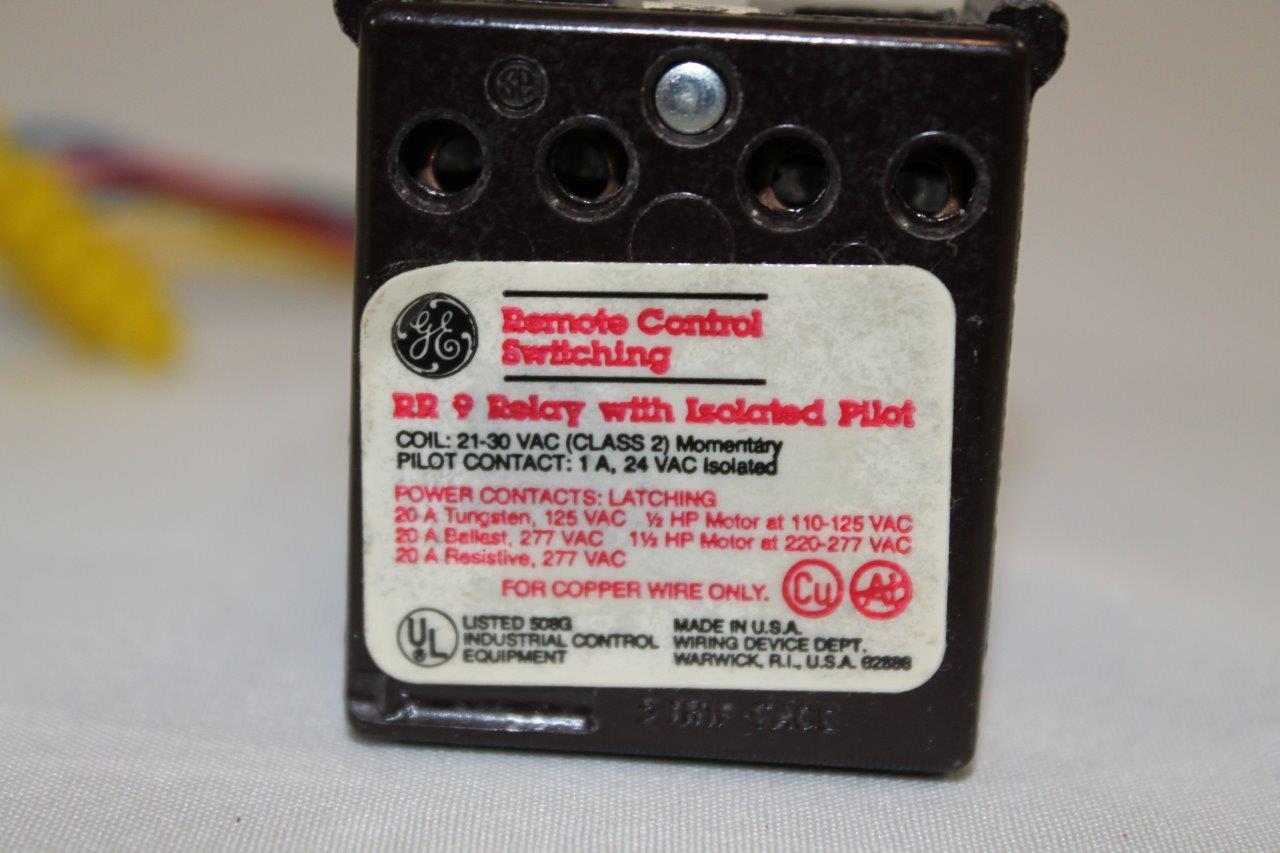 GE RR9 Low Voltage Pilot Light Remote Control Relay Switch RR9PBP with